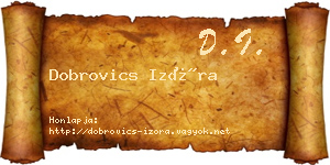 Dobrovics Izóra névjegykártya